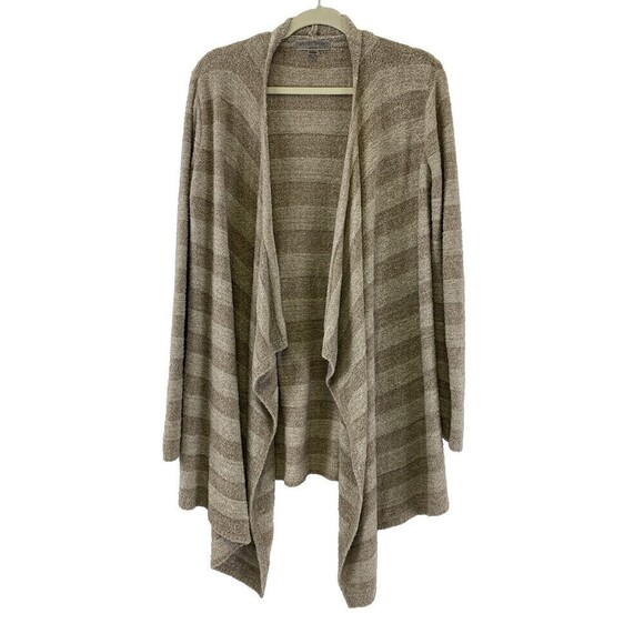 Barefoot Dreams Bamboo Chic Lite Island Wrap Cardigan 436 Striped Brown Large XL - Picture 1 of 11